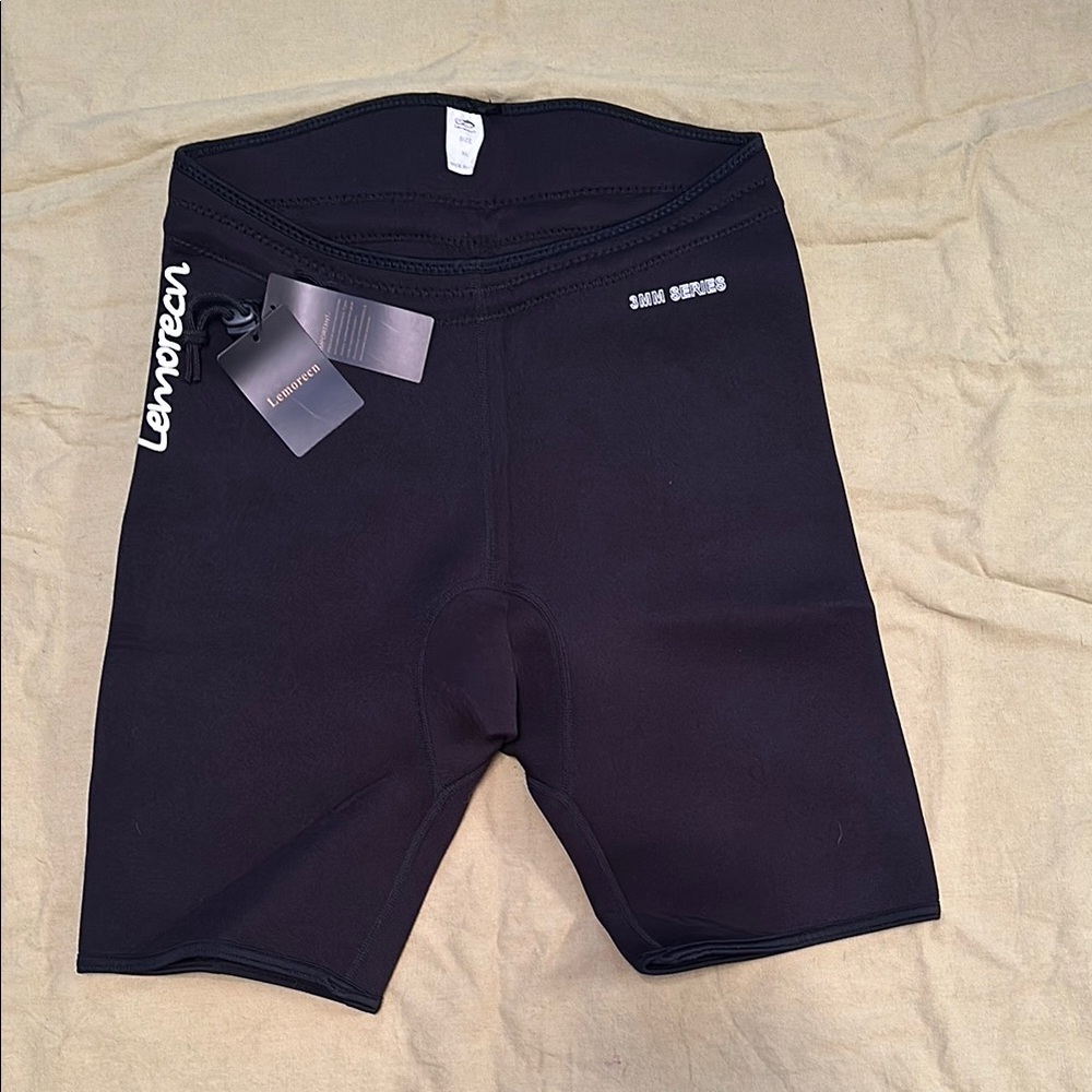 Lemorecn Black Neoprene/Wetsuit Shorts